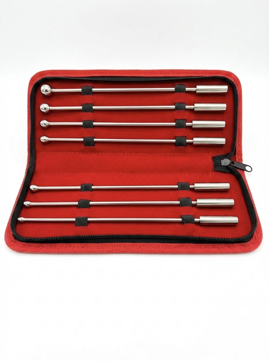 KIOTOS Steel Dilator Rosebud Penis Plugs 6mm To 12mm, Set of 7