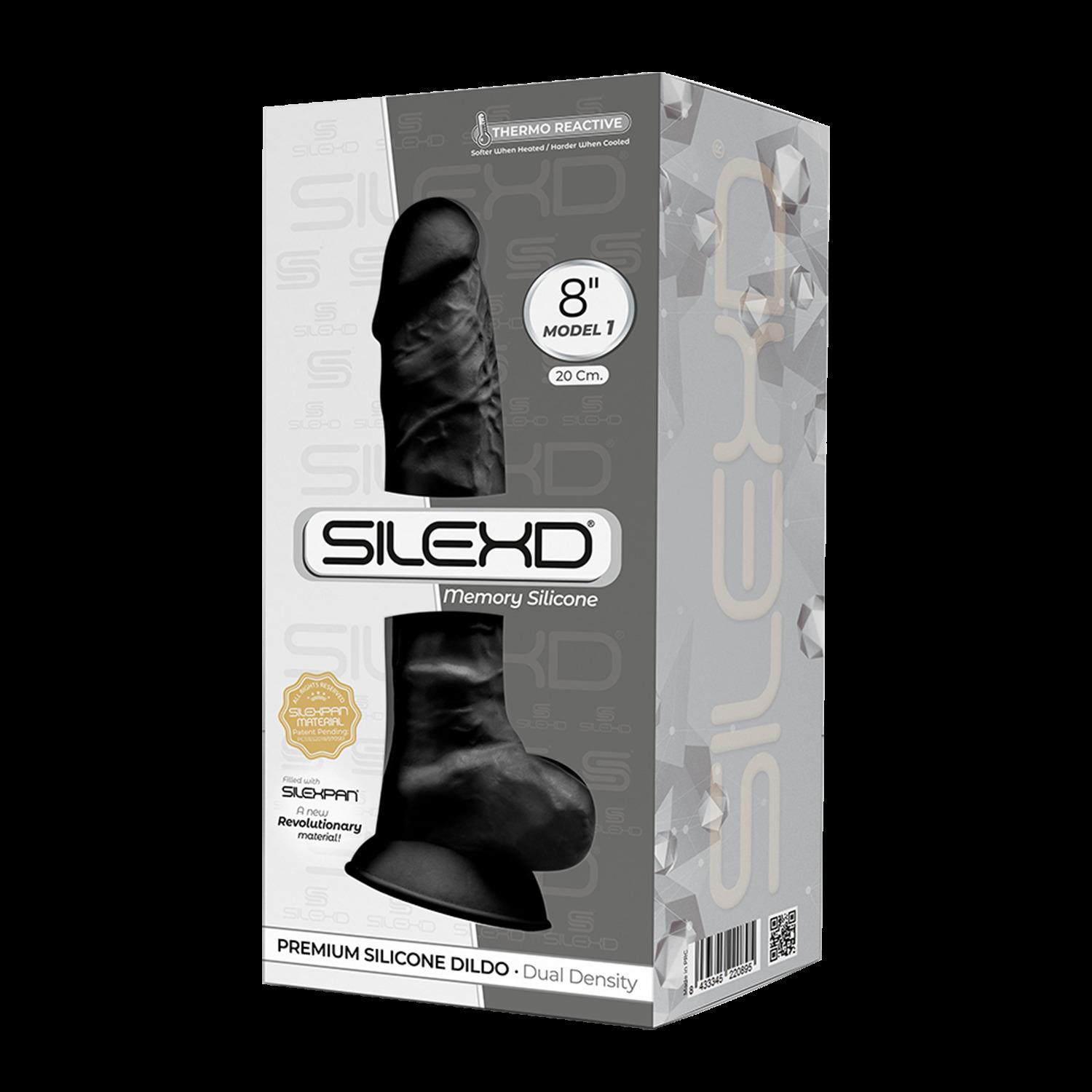 SILEXD Premium Silicone Dildo Model 1, 23 cm, Black