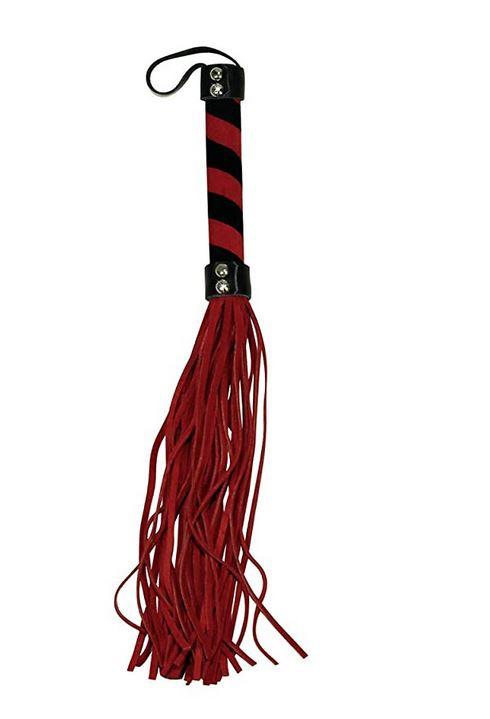 Bad Kitty Naughty Toys Whip, Flogger, Micro Fiber (PA/PU), Black/Red, Strip Length 22 cm (8,6 in)