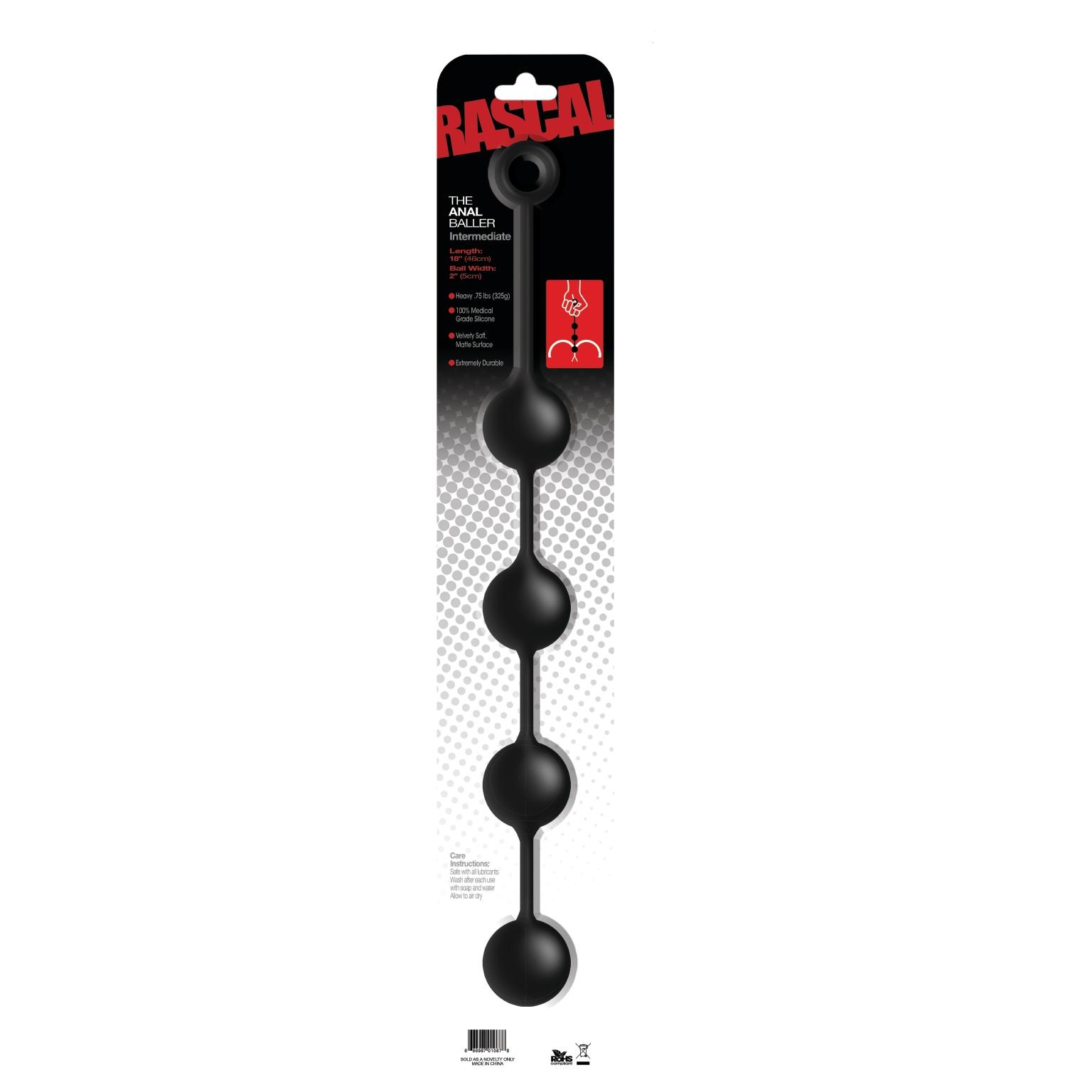 Rascal Ass Ballz L, Black, 46 cm