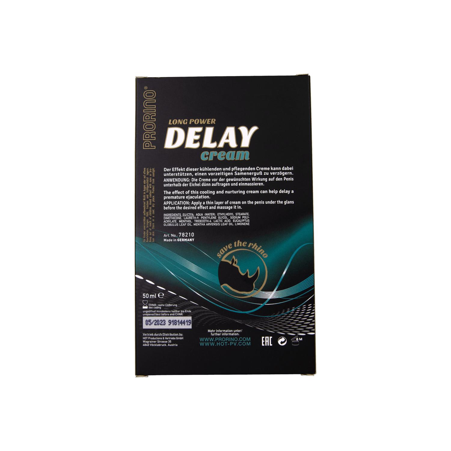 PRORINO Long Power Delay Cream, 50 ml