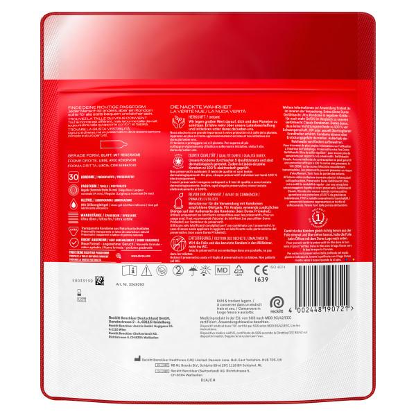 Durex Gefühlsecht Ultra, Condoms 30pcs, with Reservoir, Ultra Thin, Ø 54 mm Durex Gefühlsecht Ultra, Condoms 30pcs, with Reservoir, Ultra Thin, Ø 54 mm