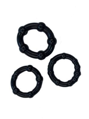 RudeRider Mini Cock Rings Black (3-Ring-Set)
