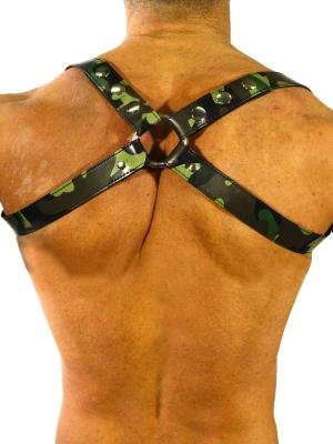 RudeRider Shoulder X-Back Harness Leather Camo/Chrome, M size RudeRider Shoulder X-Back Harness Leather Camo/Chrome, M size