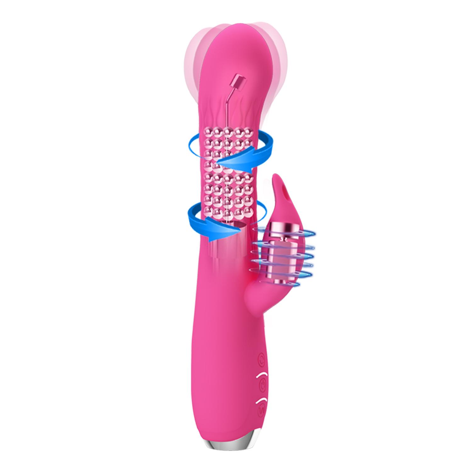 SAMPLE - PRETTY LOVE - Rotating Rabbit Vibrator, Pink