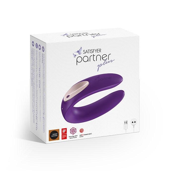 Satisfyer Double Plus, Couples Vibrator, Purple, 7 cm
