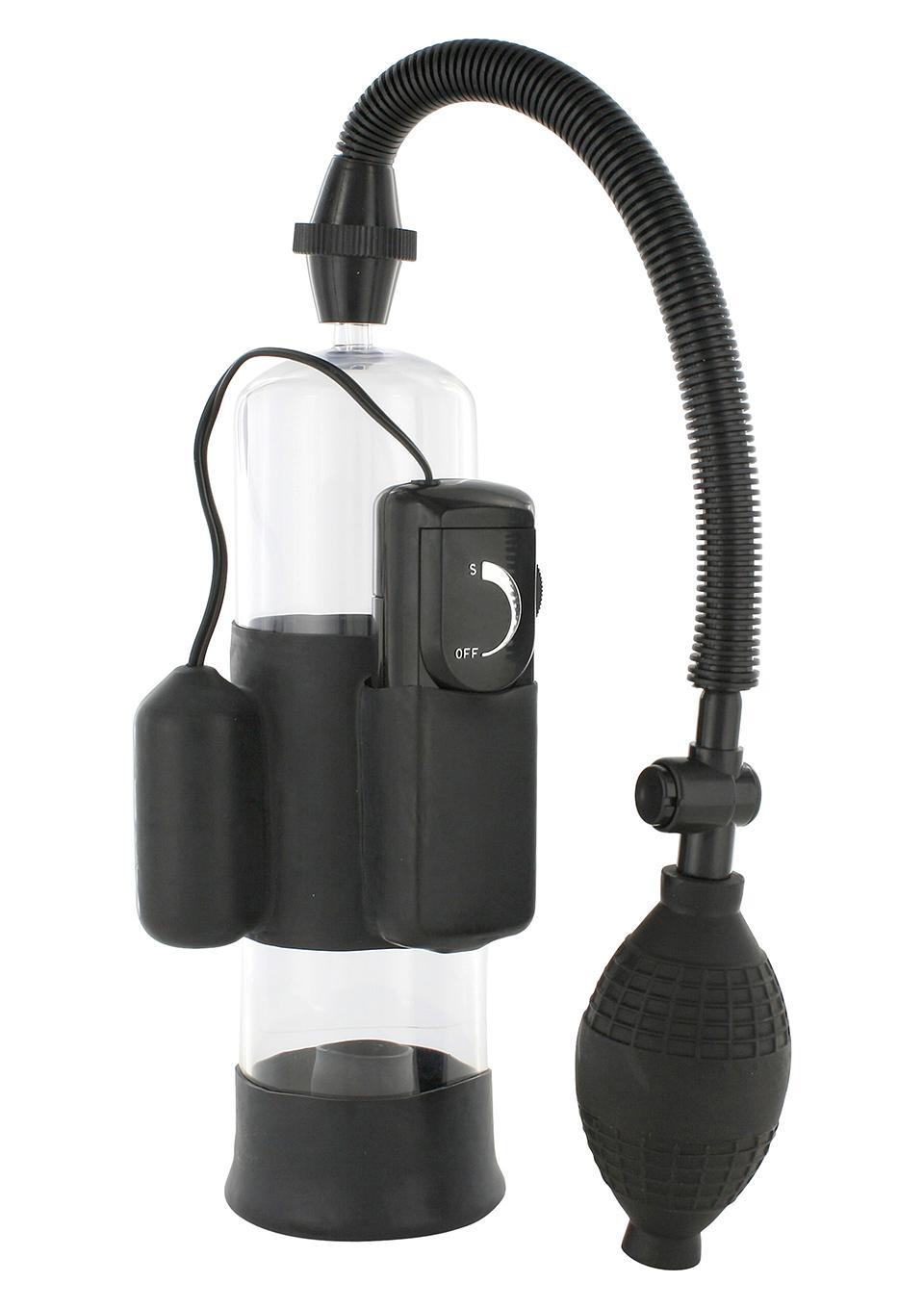 Seven Creations Power Pump with Vibration, Clear/Black, 19 cm
