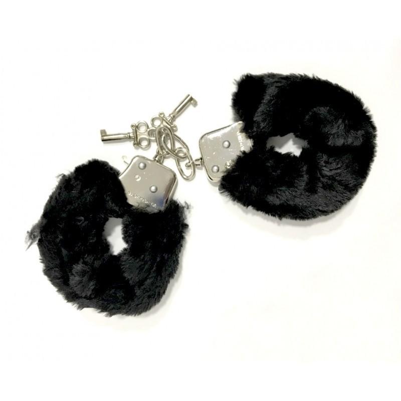 Resistant Plush Black Handcuff