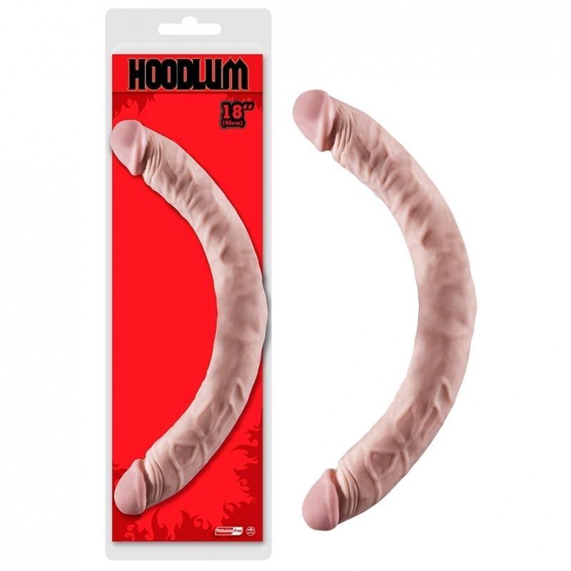 NMC HOODLUM Curved Double Dong, Flesh, 45,7 cm