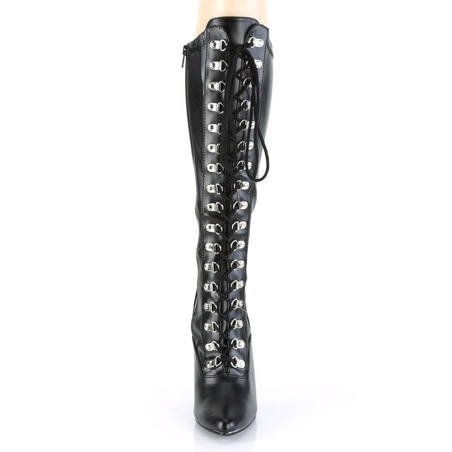 Pleaser Shoes Seduce-2024 Black Vegan Leather - Colour: Black - Size: 14