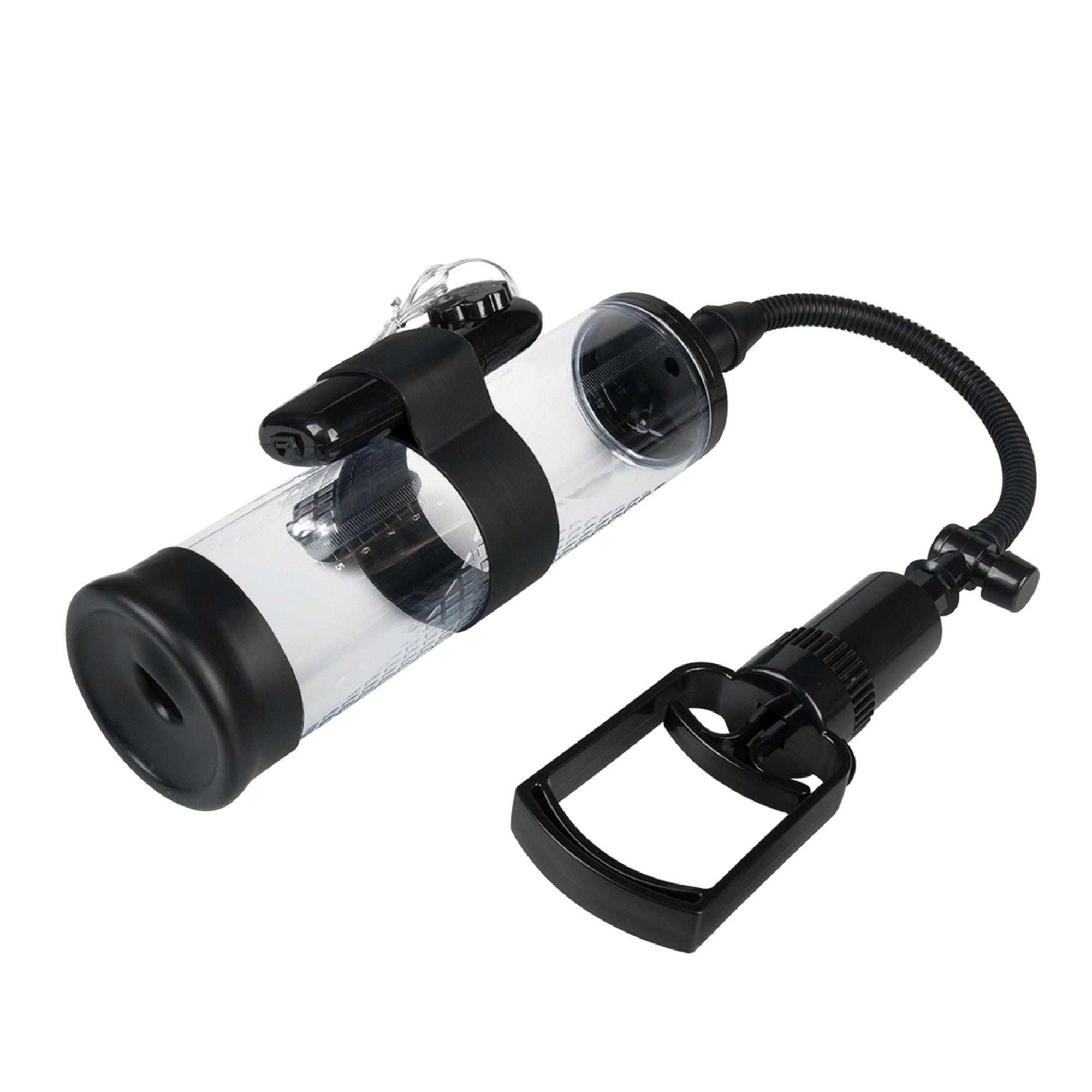 Powerpump Penis Pump MAX Vibrating, Black & Clear