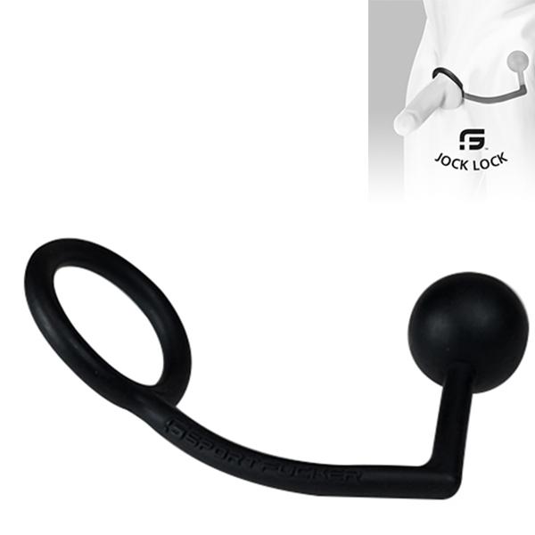 Sport Fucker Jock Lock Cockring/Ass Plug, Black