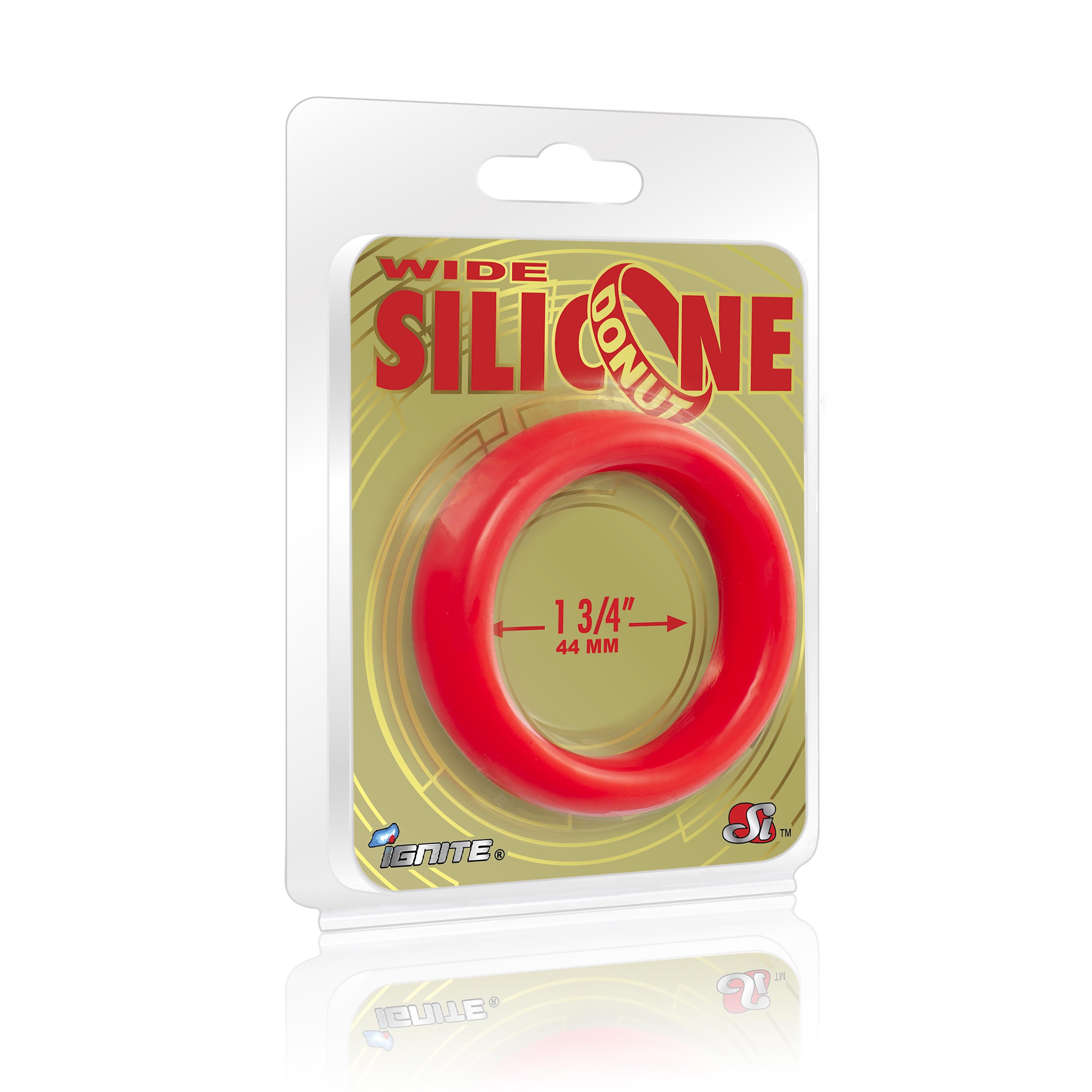SI IGNITE Wide Silicone Donut Cockring, ¯ 44 mm, Red