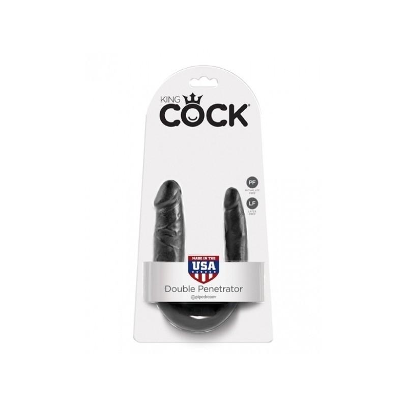 KING COCK U-Shaped Small Double Trouble, 33,5 cm, Black