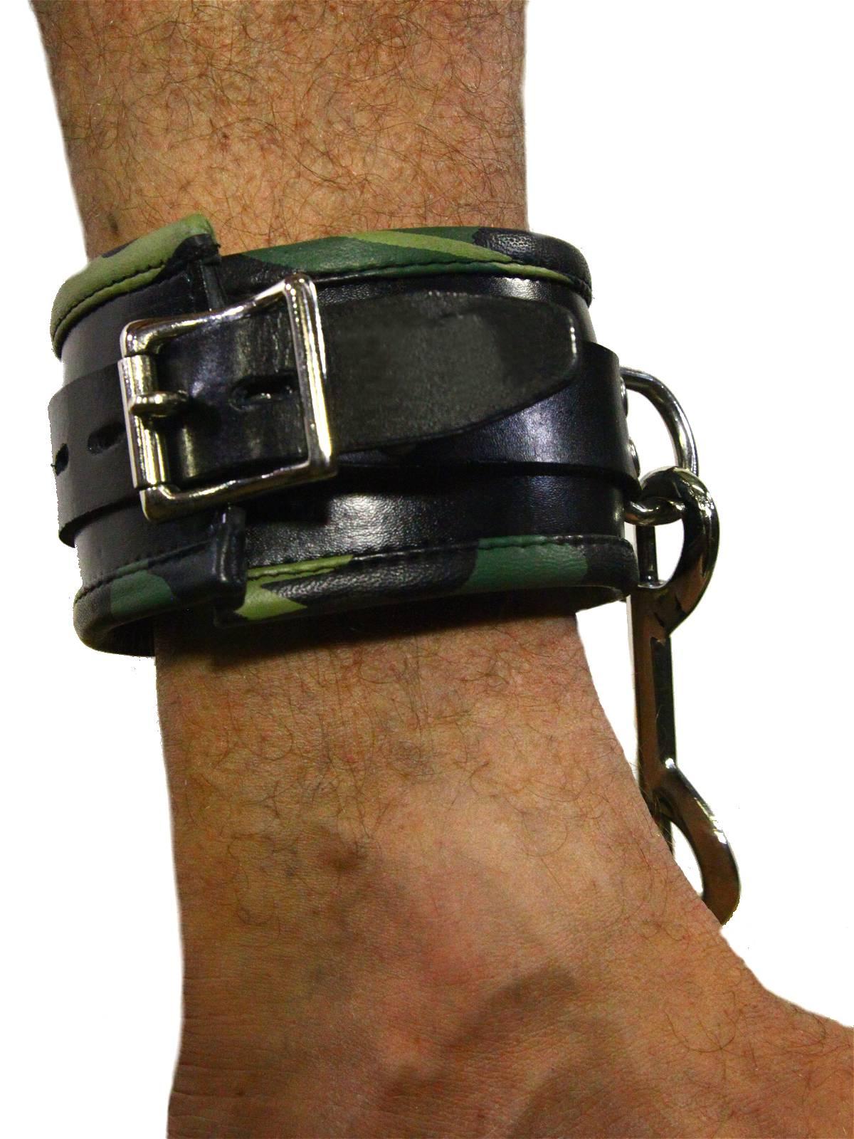RudeRider Ankle Cuffs with Padding Leather Camo (Set of 2) One Size RudeRider Ankle Cuffs with Padding Leather Camo (Set of 2) One Size