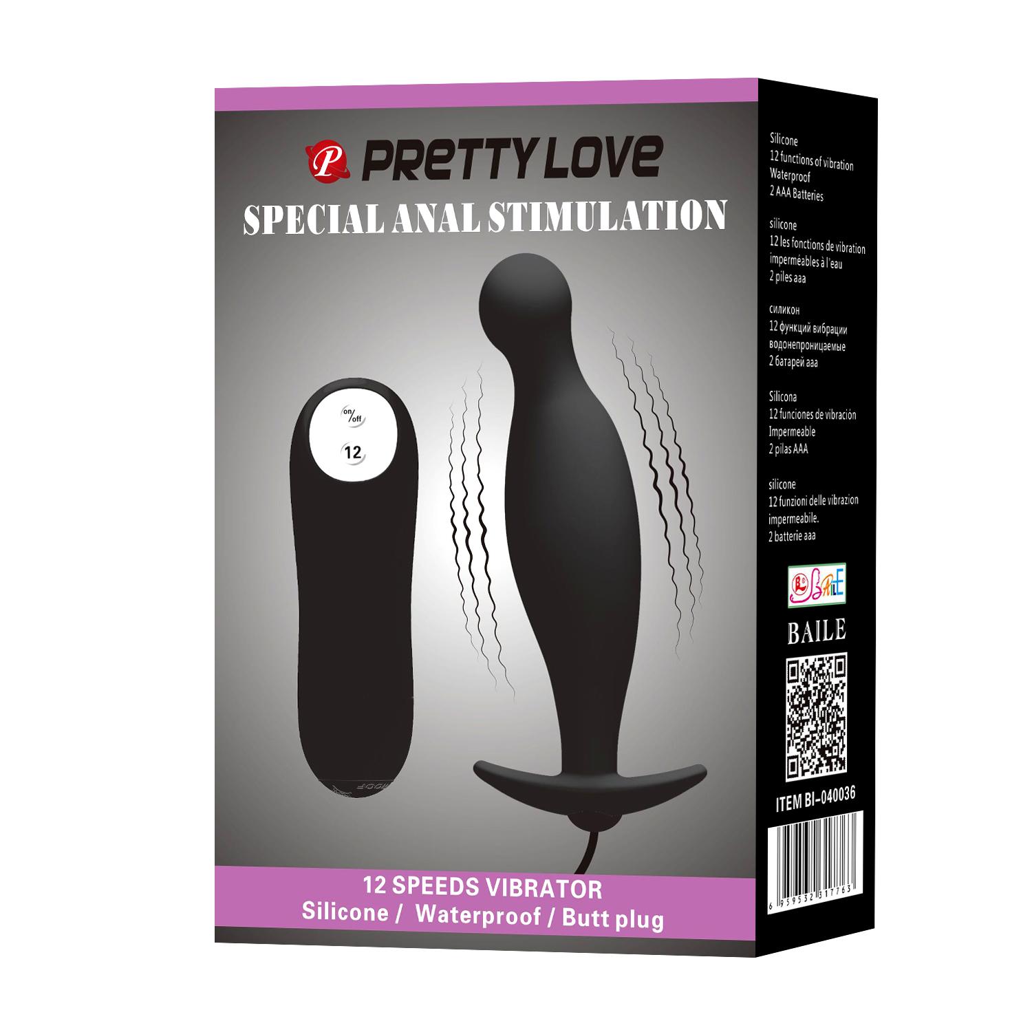 PRETTY LOVE - Special Anal Stimulation, 12 functions of vibration, 2 AAA batteries,silicone,waterproof ':32mm L:117mm PRETTY LOVE - Special Anal Stimulation, 12 functions of vibration, 2 AAA batteries,silicone,waterproof ':32mm L:117mm