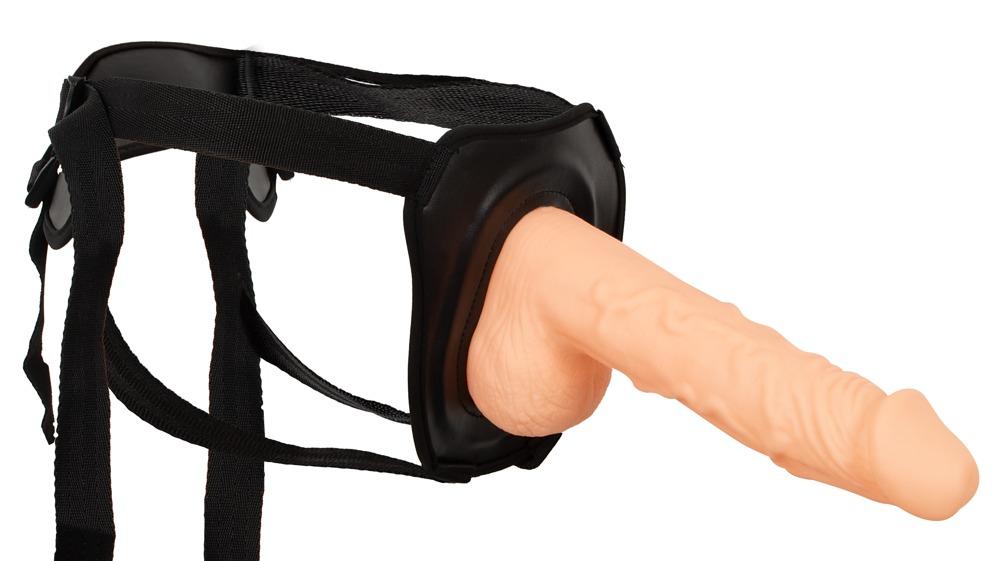 Erection Assistant Hollow Strap-On Dildo, 24cm, Flesh