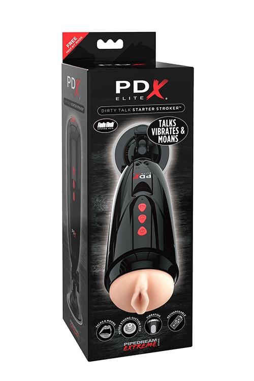 PDX Elite Dirty Talk Starter Stroker, Masturbator, Flesh, 15 cm