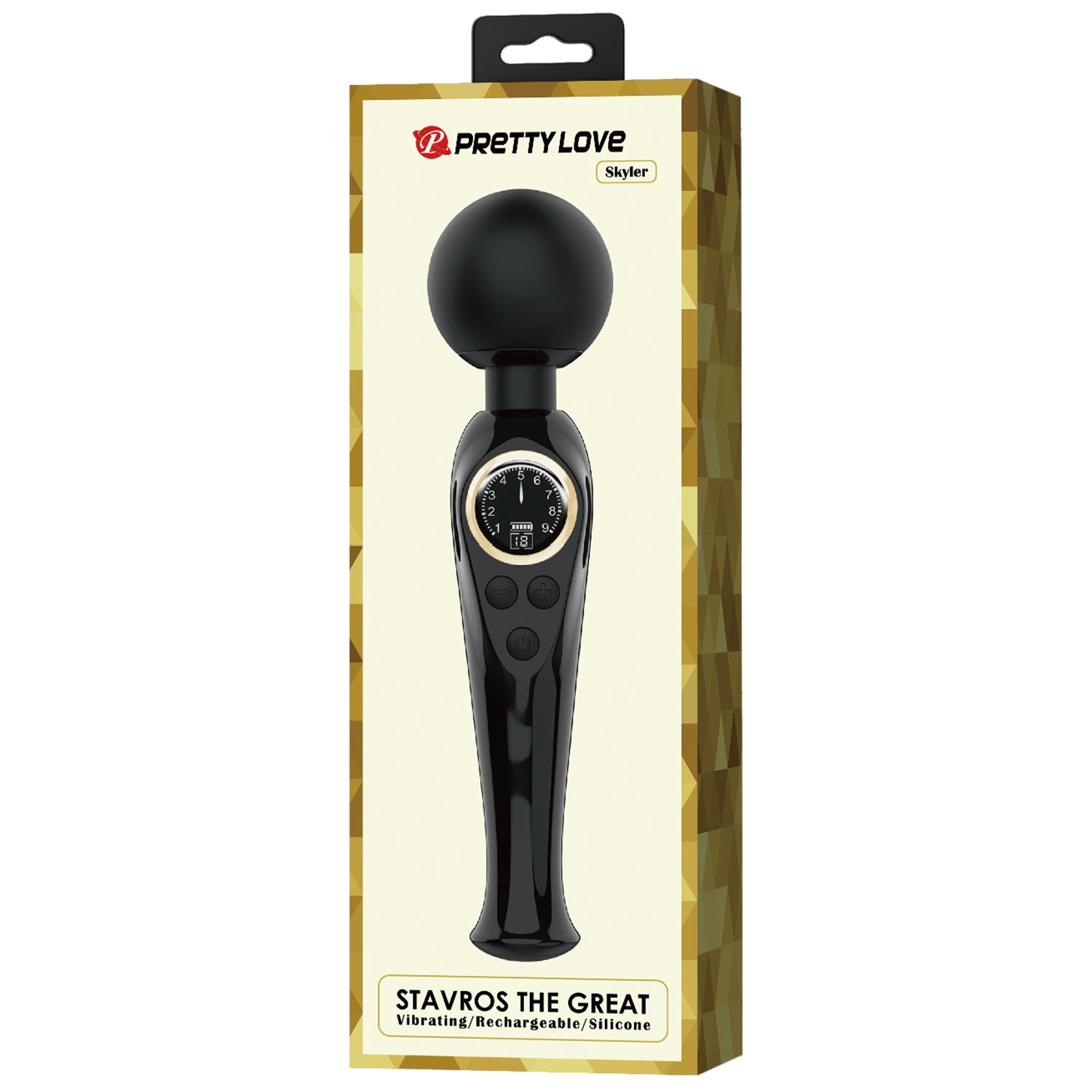 PRETTY LOVE - Stavros the Great LED Wand Massager 22,5 cm, Black