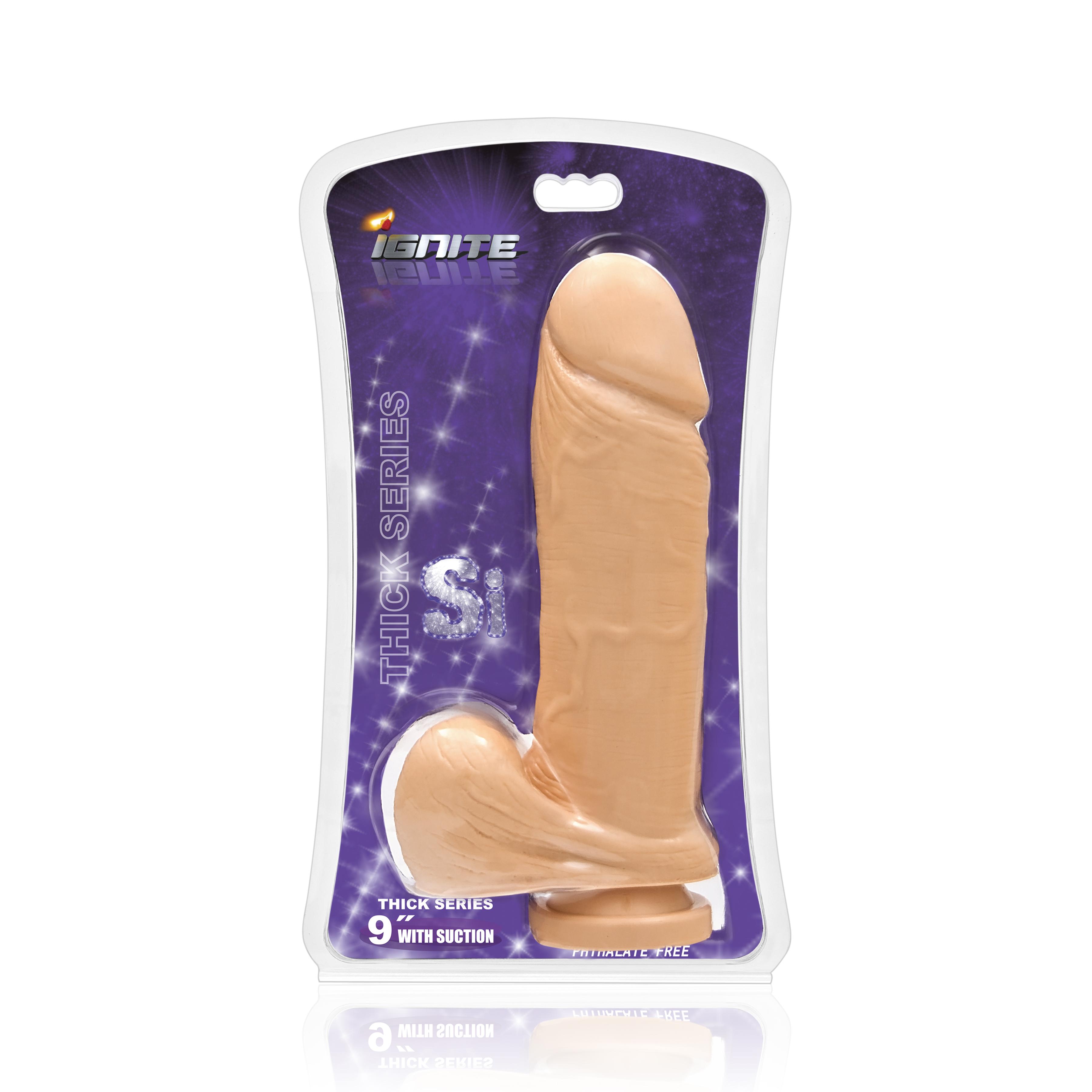 SI IGNITE Thick Cock with Balls and Suction, Flesh, 23 cm SI IGNITE Thick Cock with Balls and Suction, Flesh, 23 cm