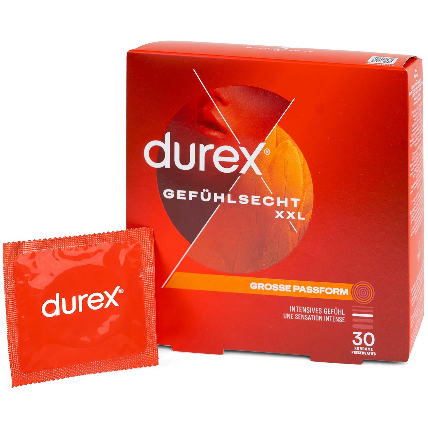 Durex Gefühlsecht XXL Condoms 30pcs, with Reservoir, Ø 60mm, 220mm