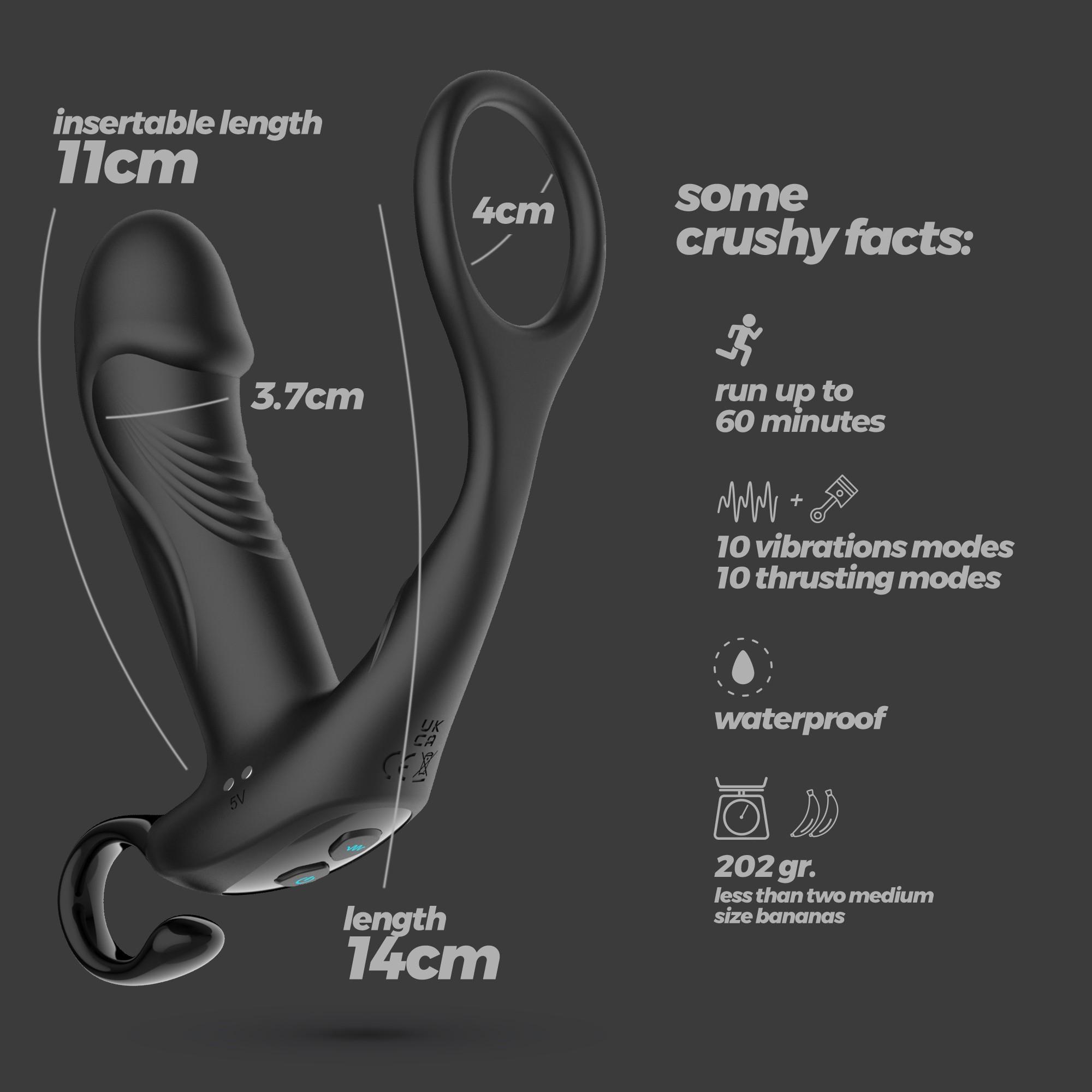 Crushious Magoo Prostate Massager With Cockring And Remote Control