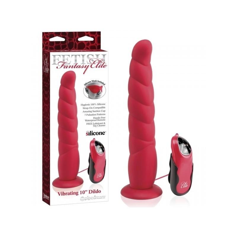 Fetish Fantasy Elite Vibrating 10" Dildo, 25 cm, Red