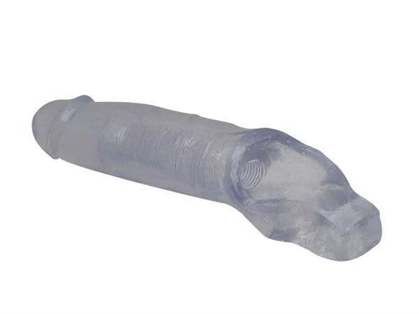 TSX Three Extra Inches Cock Extender Clear Fauxskin, 27 cm