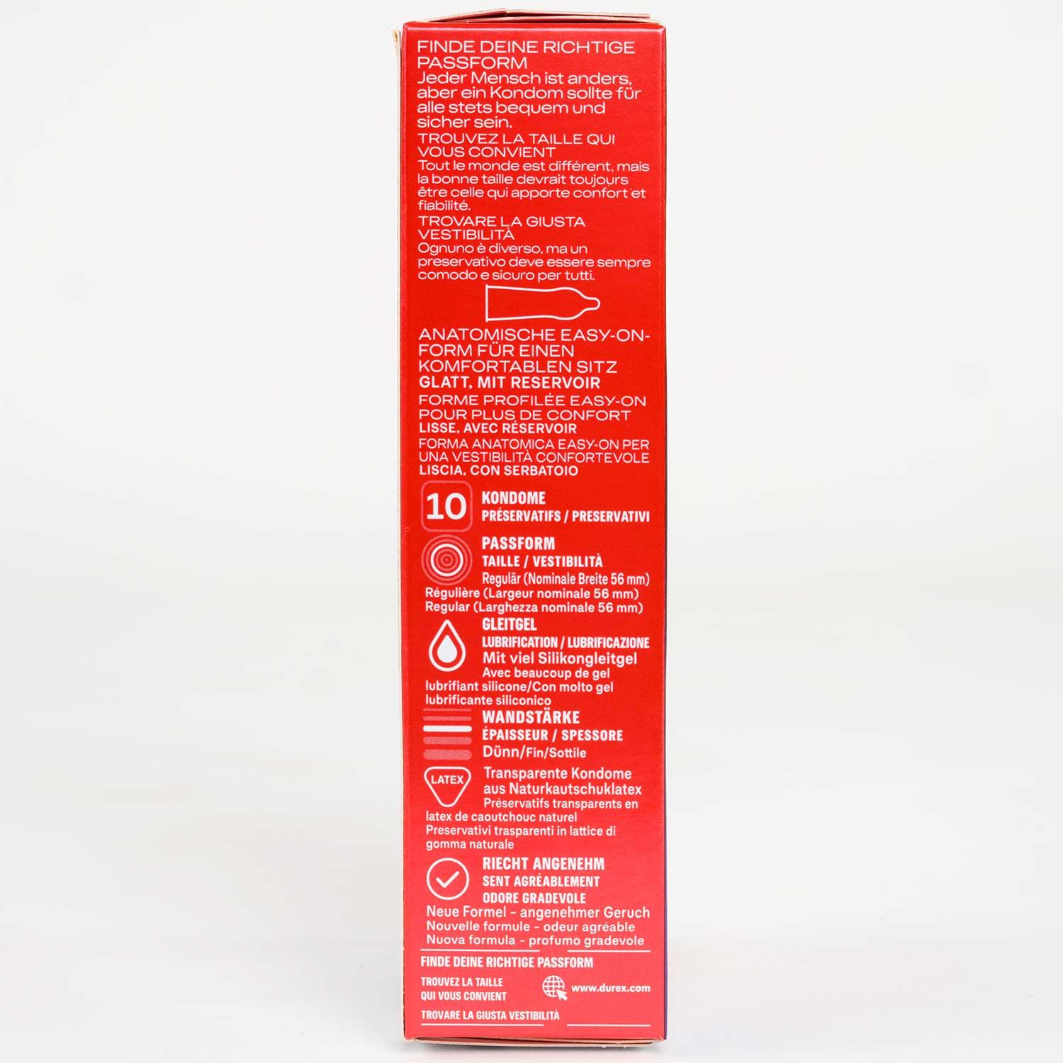Durex Gefühlsecht Extra Feucht Condoms 10pcs, with Reservoir, Extra Lubrication, Ø 56mm, 195mm Durex Gefühlsecht Extra Feucht Condoms 10pcs, with Reservoir, Extra Lubrication, Ø 56mm, 195mm