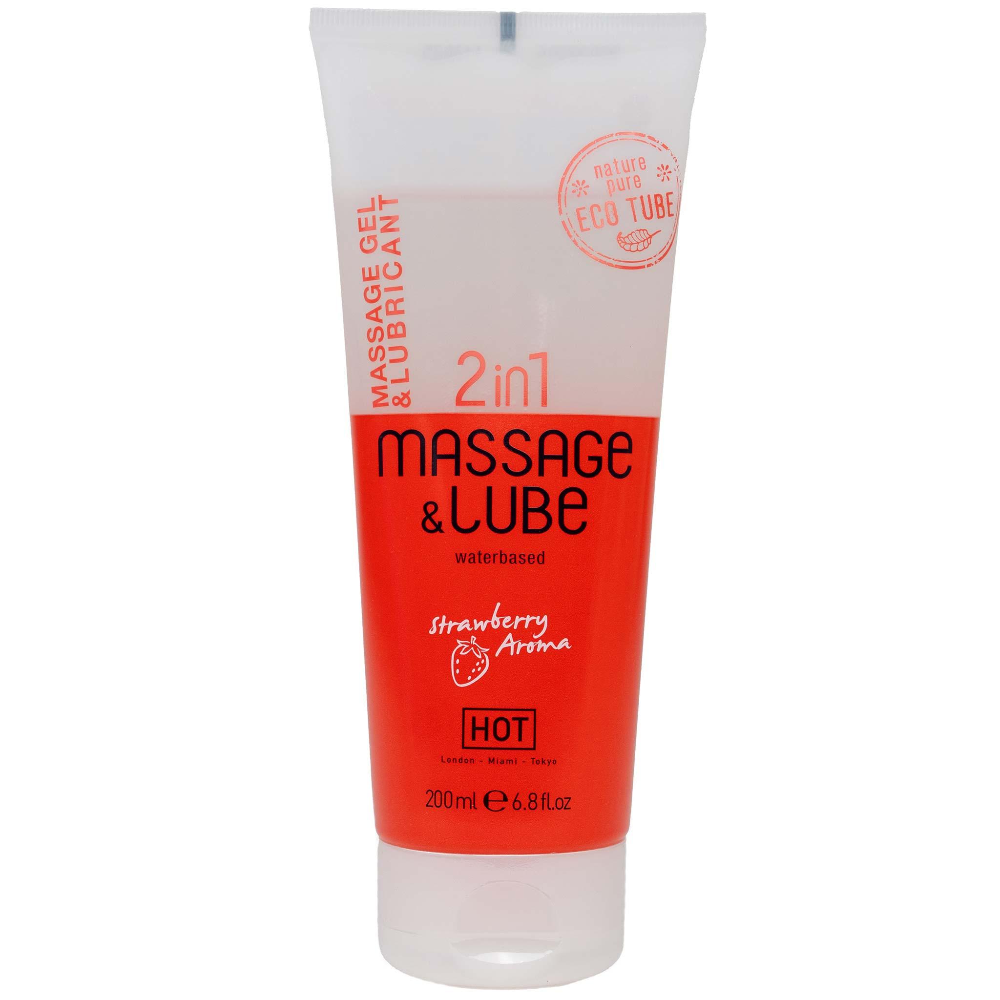 HOT Massage-& Glide gel 2in1 Strawberry, 200ml/6.8fl.oz