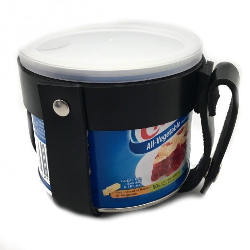 THE RED Crisco Holder, Leather, Black, 450 g (16 oz) Can