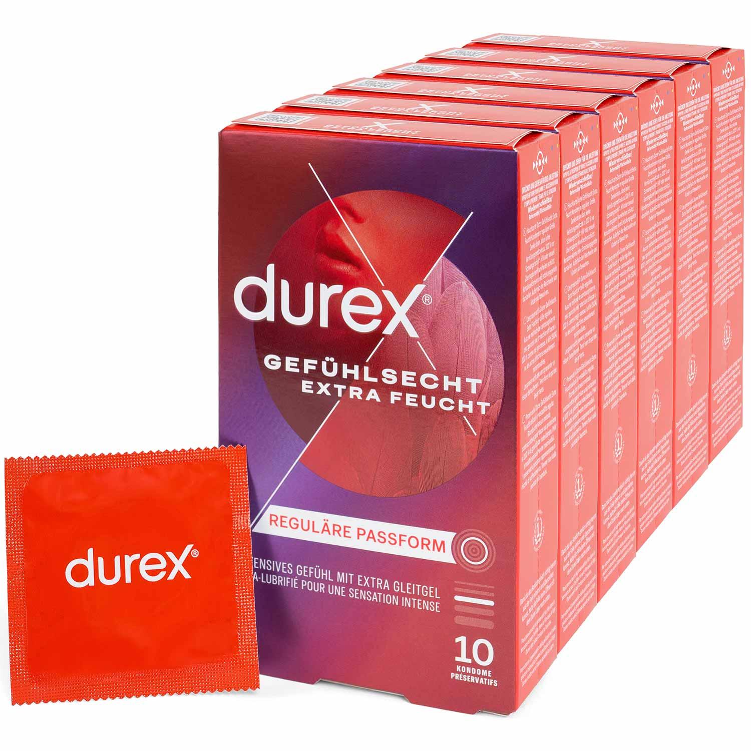 Durex Gefühlsecht Extra Feucht Condoms 10pcs, with Reservoir, Extra Lubrication, Ø 56mm, 195mm Durex Gefühlsecht Extra Feucht Condoms 10pcs, with Reservoir, Extra Lubrication, Ø 56mm, 195mm