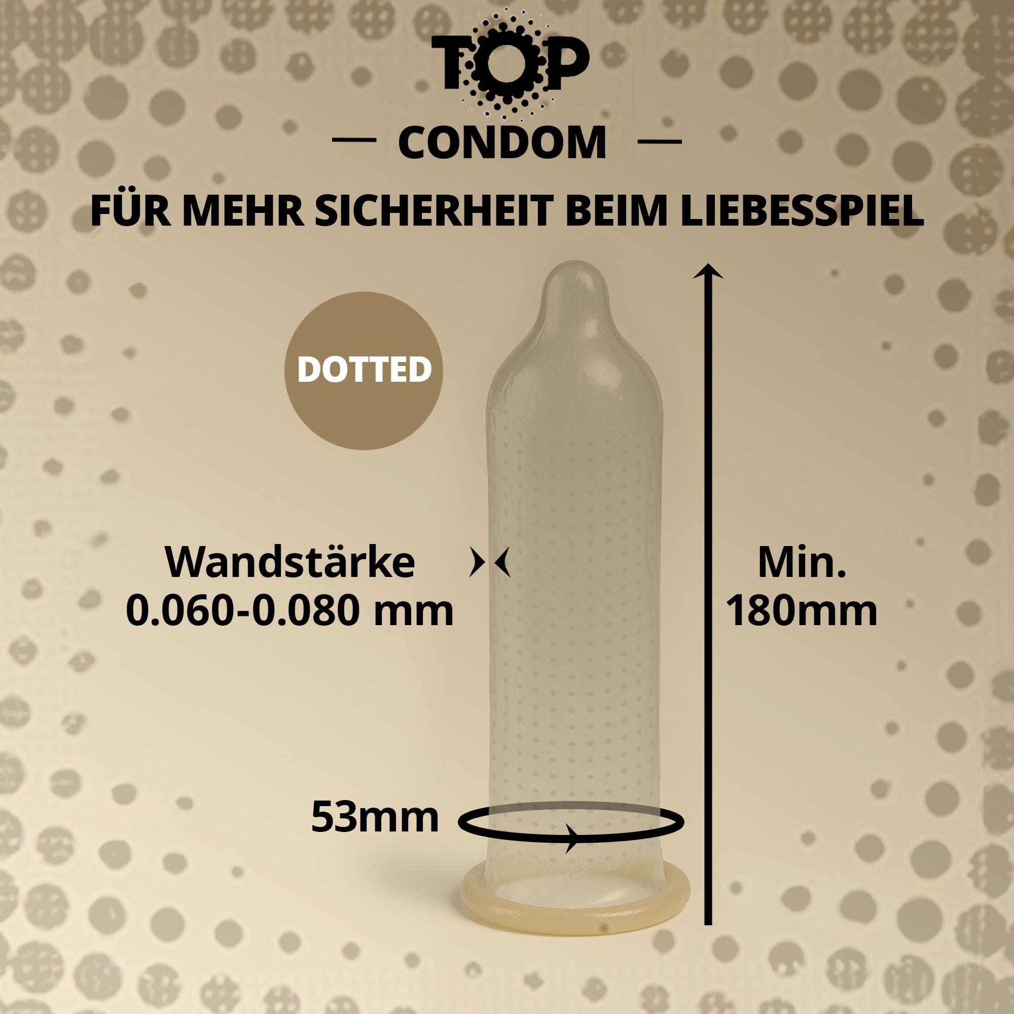 TOP Condoms Super Dot: DotCom - Where pleasure connects, Packs of 12