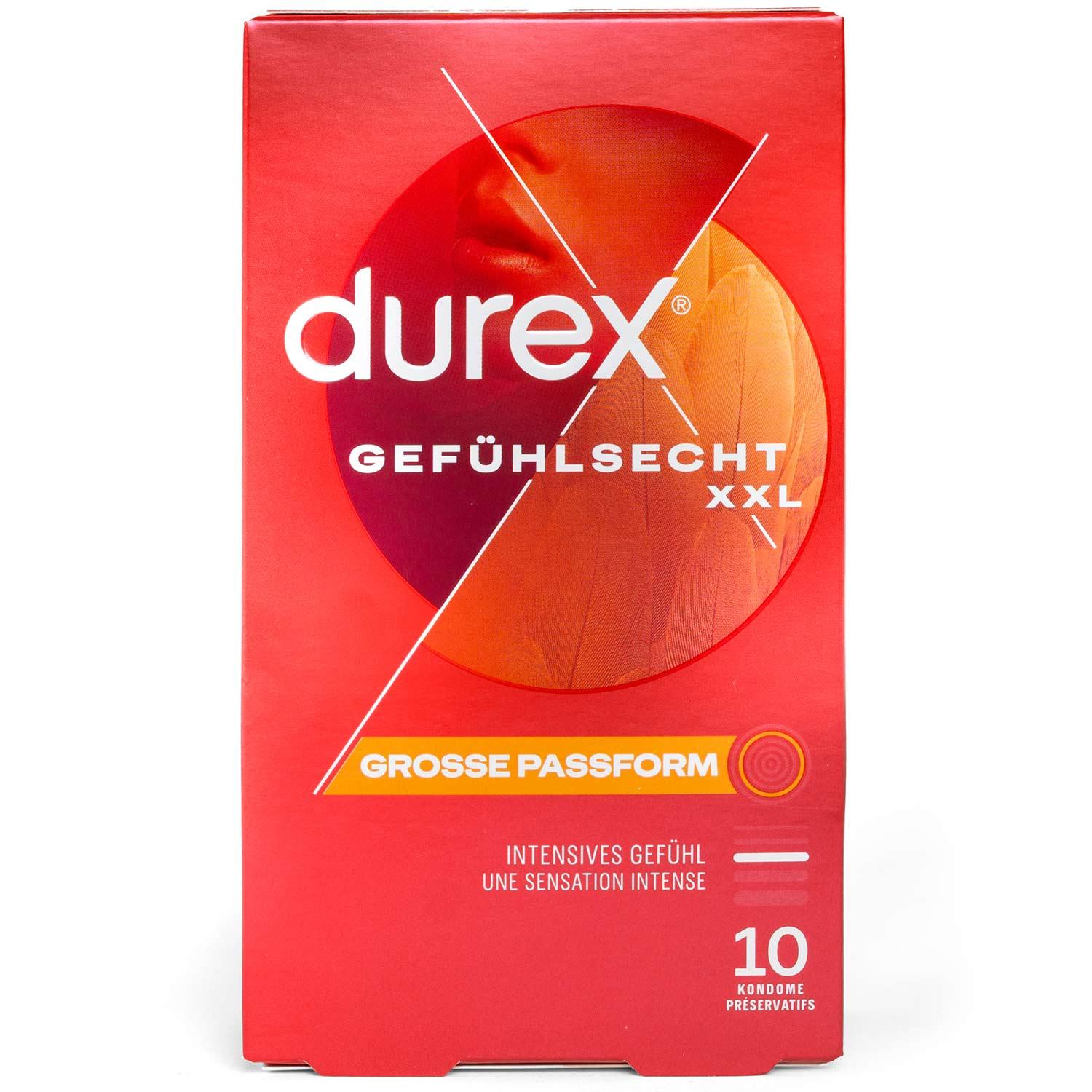 Durex Gefühlsecht XXL Condoms 10pcs, with Reservoir, Ø 60mm, 220mm