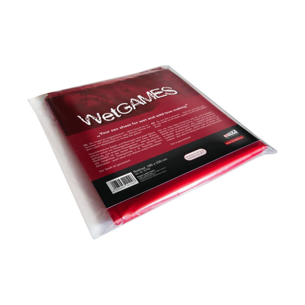 JoyDivision SexMax WetGames Bed Sheet, PVC, Red, 180 x 220 cm 