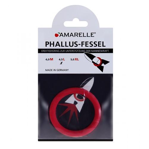 AMARELLE Phallus-Fessel, Latex Cockring, L, Red, ¯ 45 mm