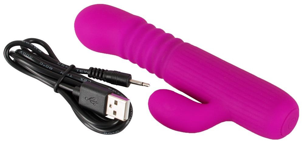XOUXOU Thrusting Rabbit Vibrator, 16 cm, Purple