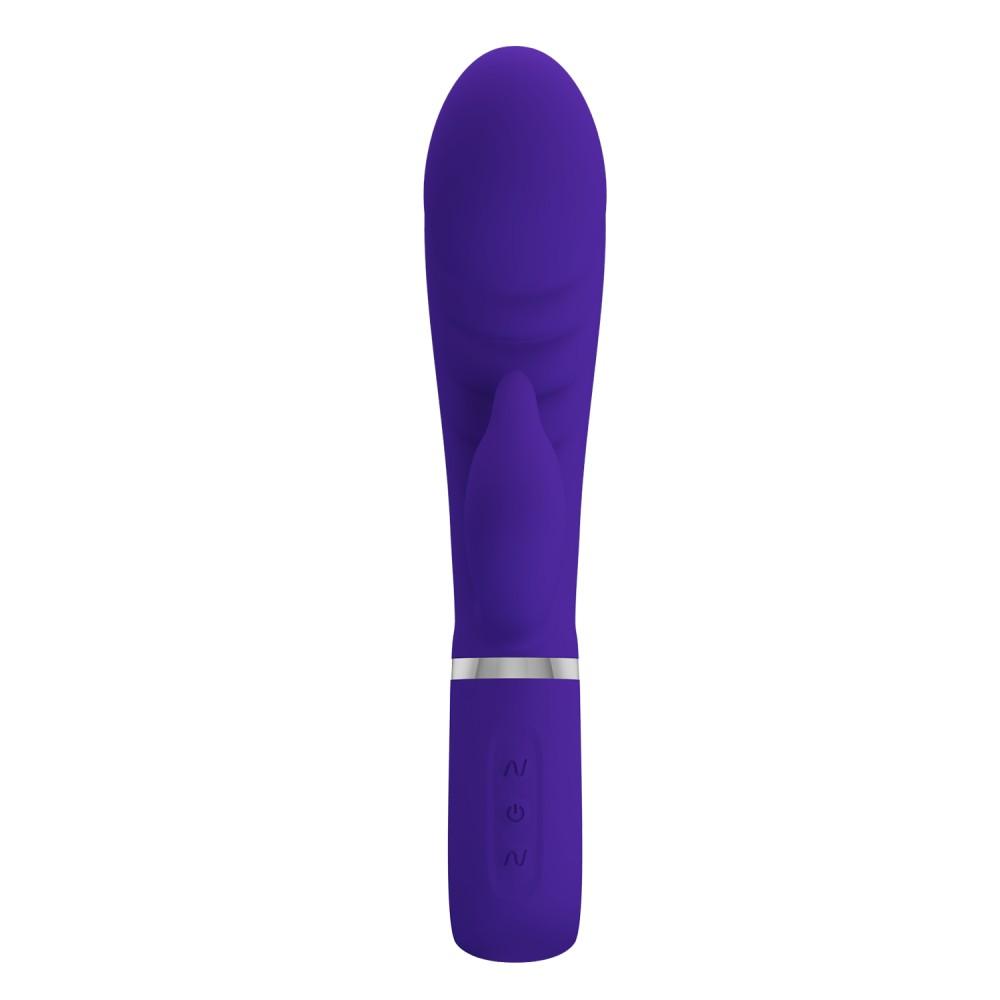 PRETTY LOVE - Super Soft Silicone Rabbit Vibrator, 20 cm, Blue