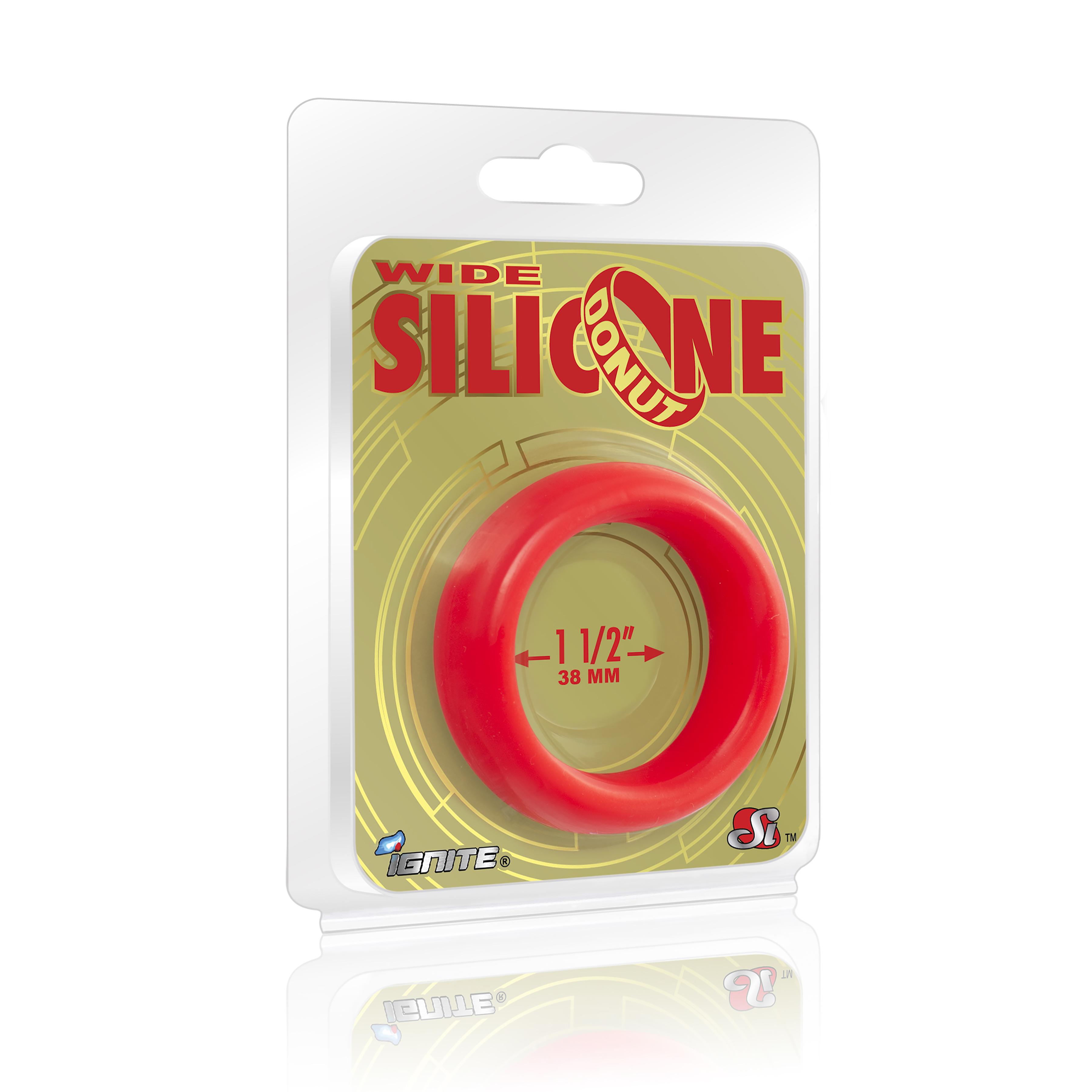 SI IGNITE Wide Silicone Donut Cockring, ¯ 38 mm, Red