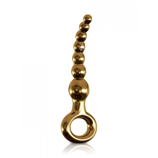 Icicles G09 Gold Edition Glass Massager, Anal Beads, Gold, 16 cm