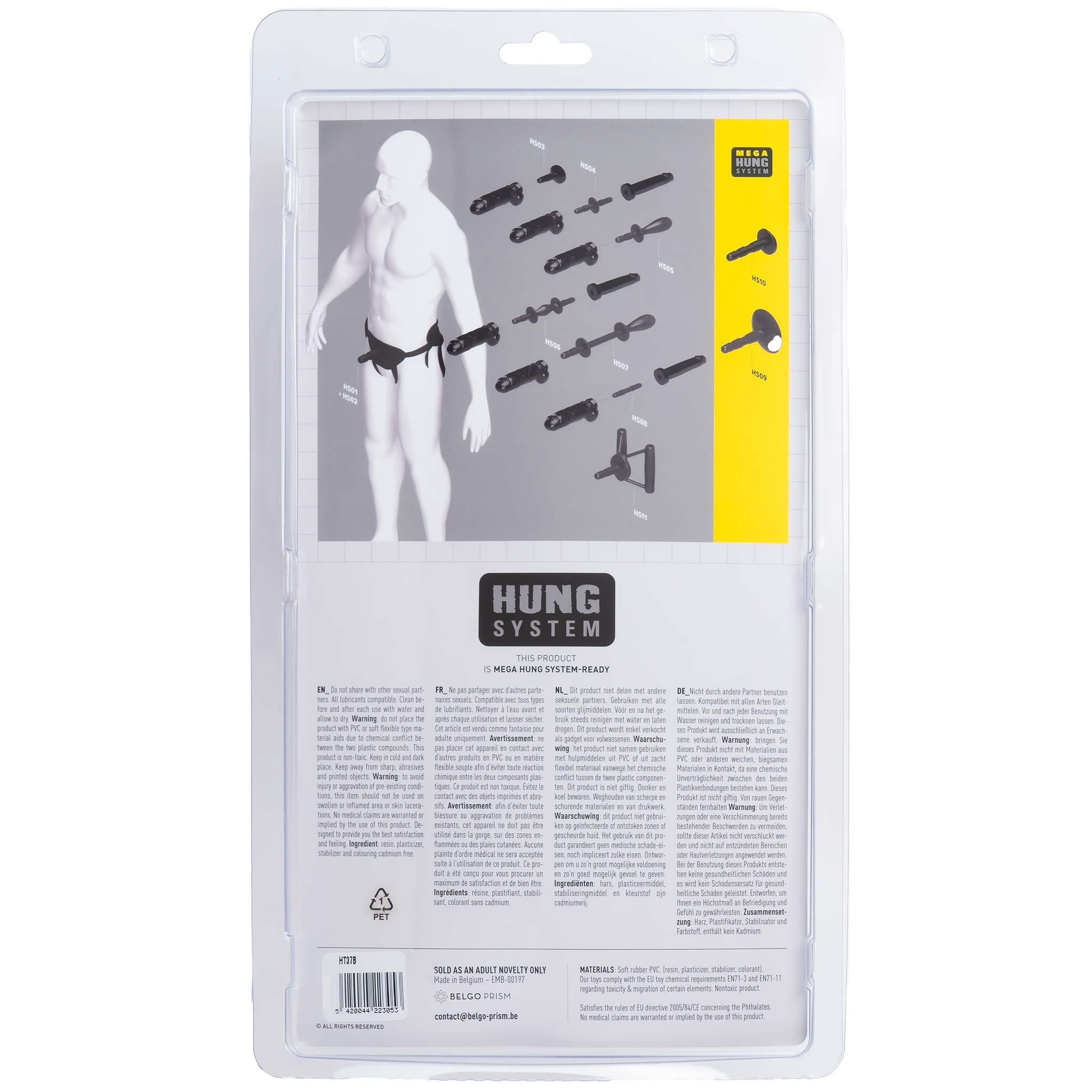 Hung System Dildo Bugzy, 22 cm, Black Hung System Dildo Bugzy, 22 cm, Black