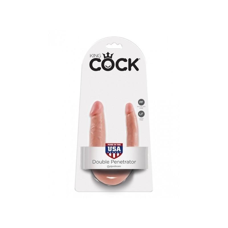 KING COCK U-Shaped Small Double Trouble, 33,5 cm, Flesh