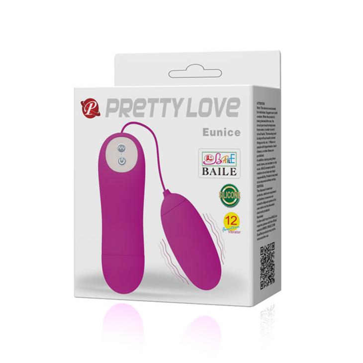 PRETTY LOVE - Eunice, 12-functions of vibration,  silicone , 2AAA batteries ':27mm   L:60mm