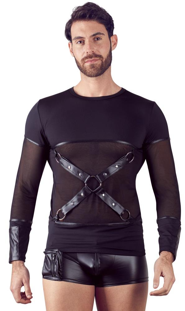 NEK Shirt longsleeve  with removeable chest harness L, black