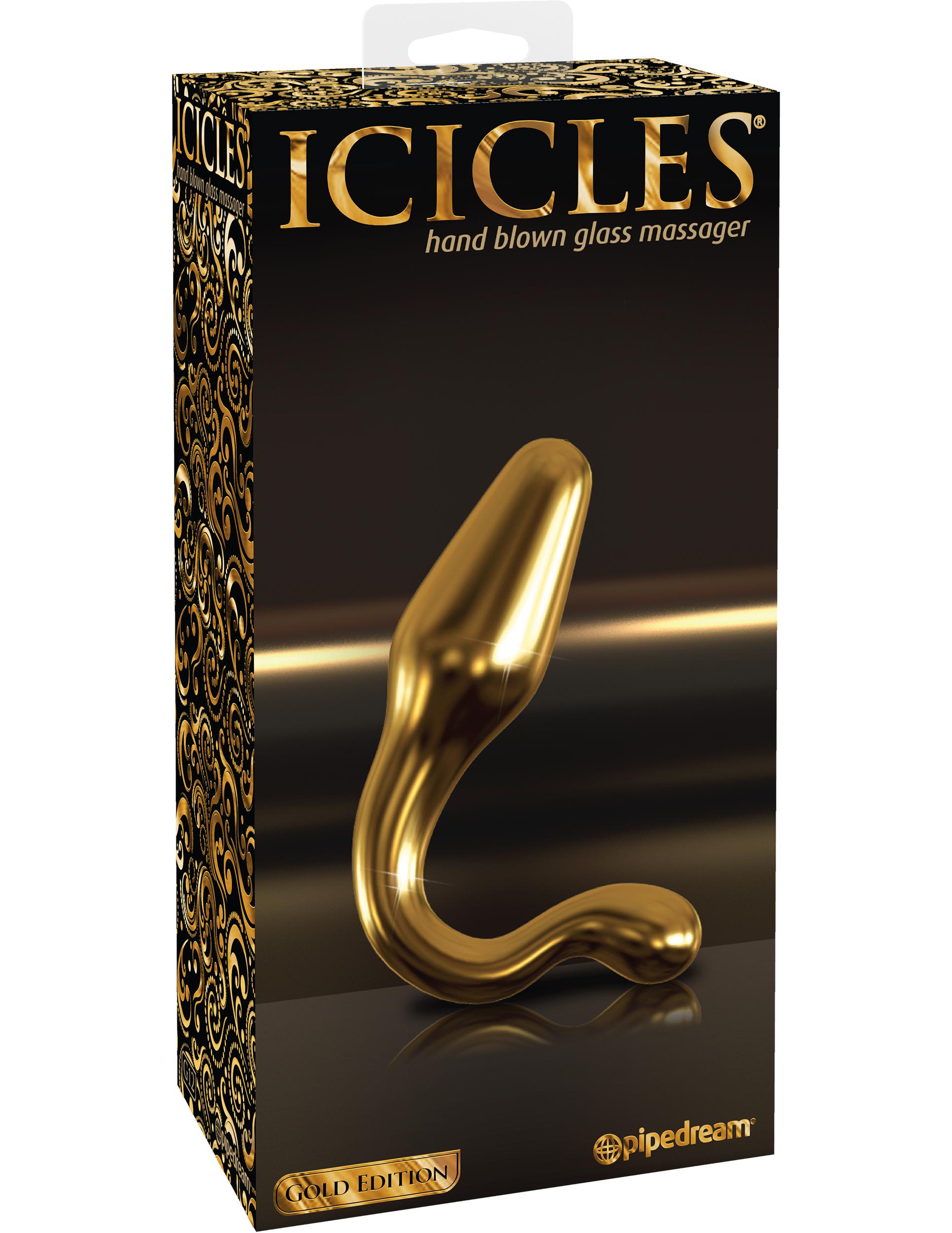 Icicles Gold Edition Hand Blown Glass Plug, Gold, 11 cm
