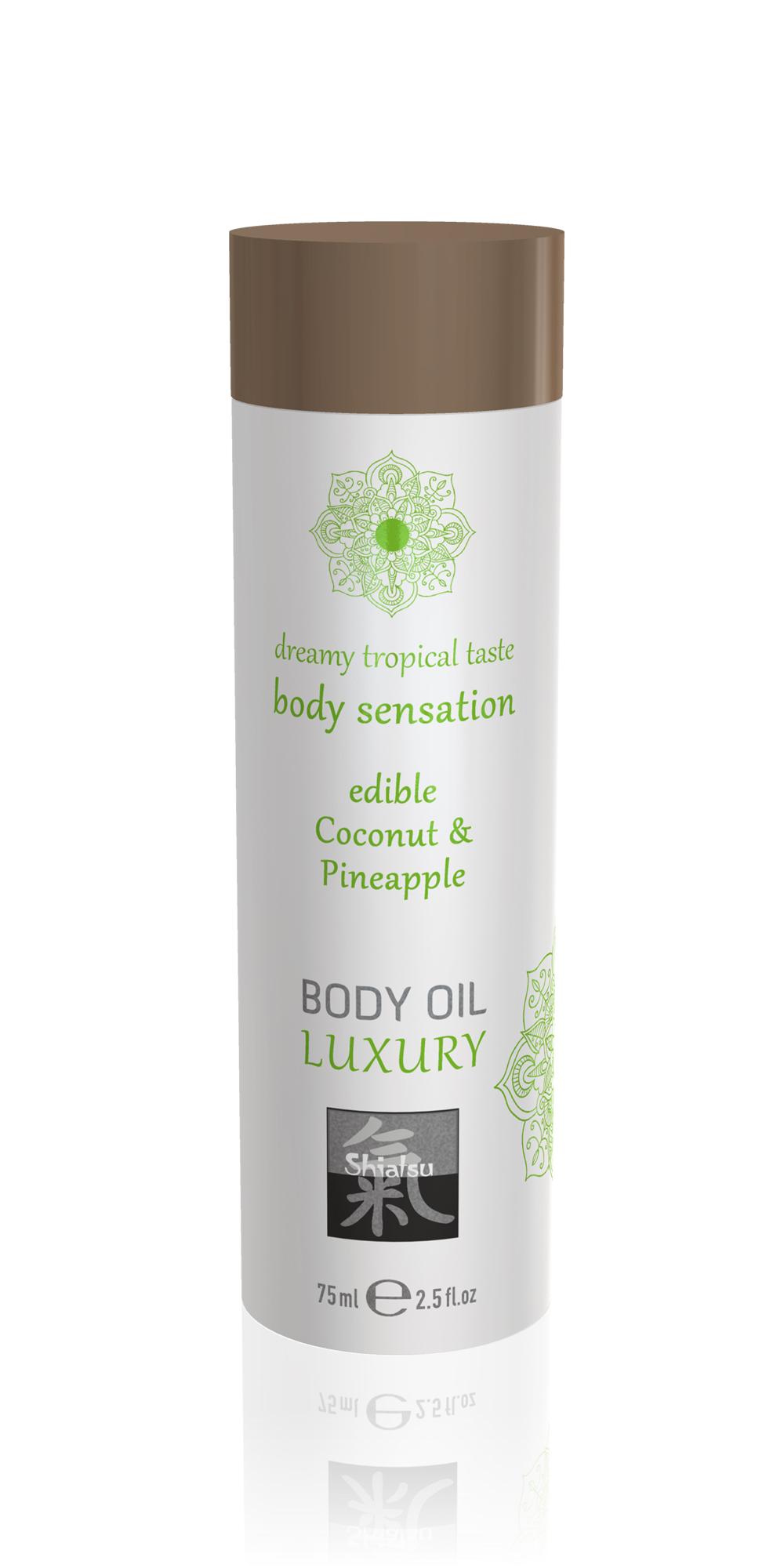 SHIATSU, BODY OIL LUXURY edible Coconut & Pineapple, 75ml/2.5fl.oz