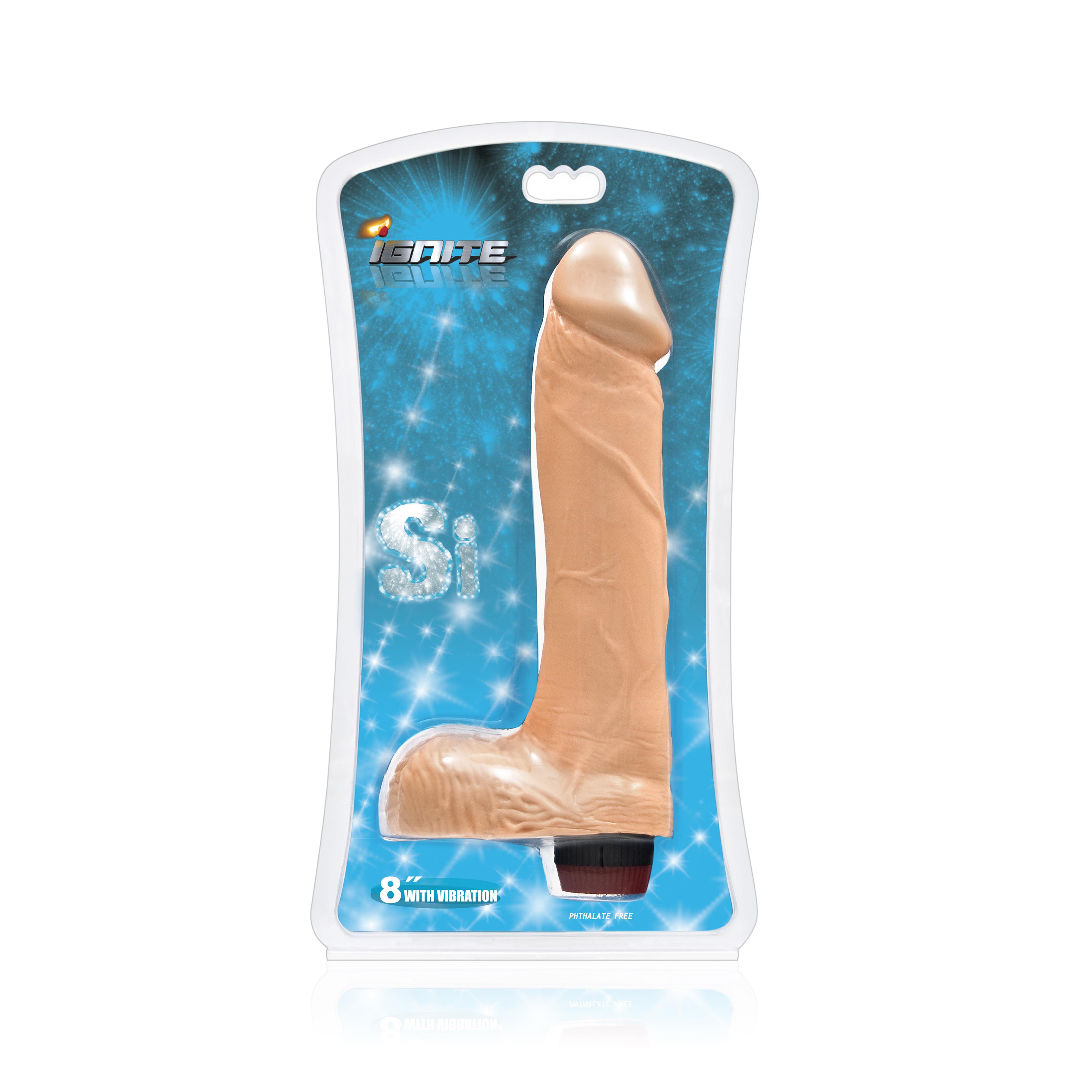 SI IGNITE Cock with Balls and Vibration, Flesh, 20 cm SI IGNITE Cock with Balls and Vibration, Flesh, 20 cm