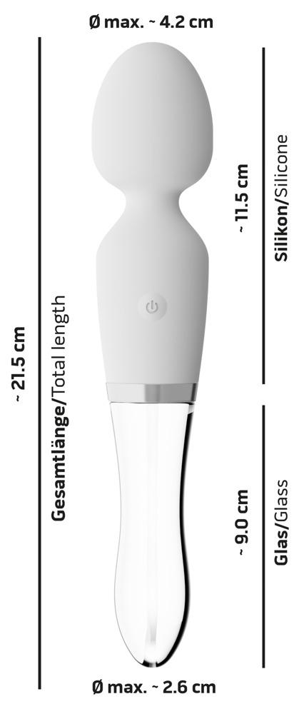 Liaison Wand LED Vibrator, 21,5 cm, White/Transparent