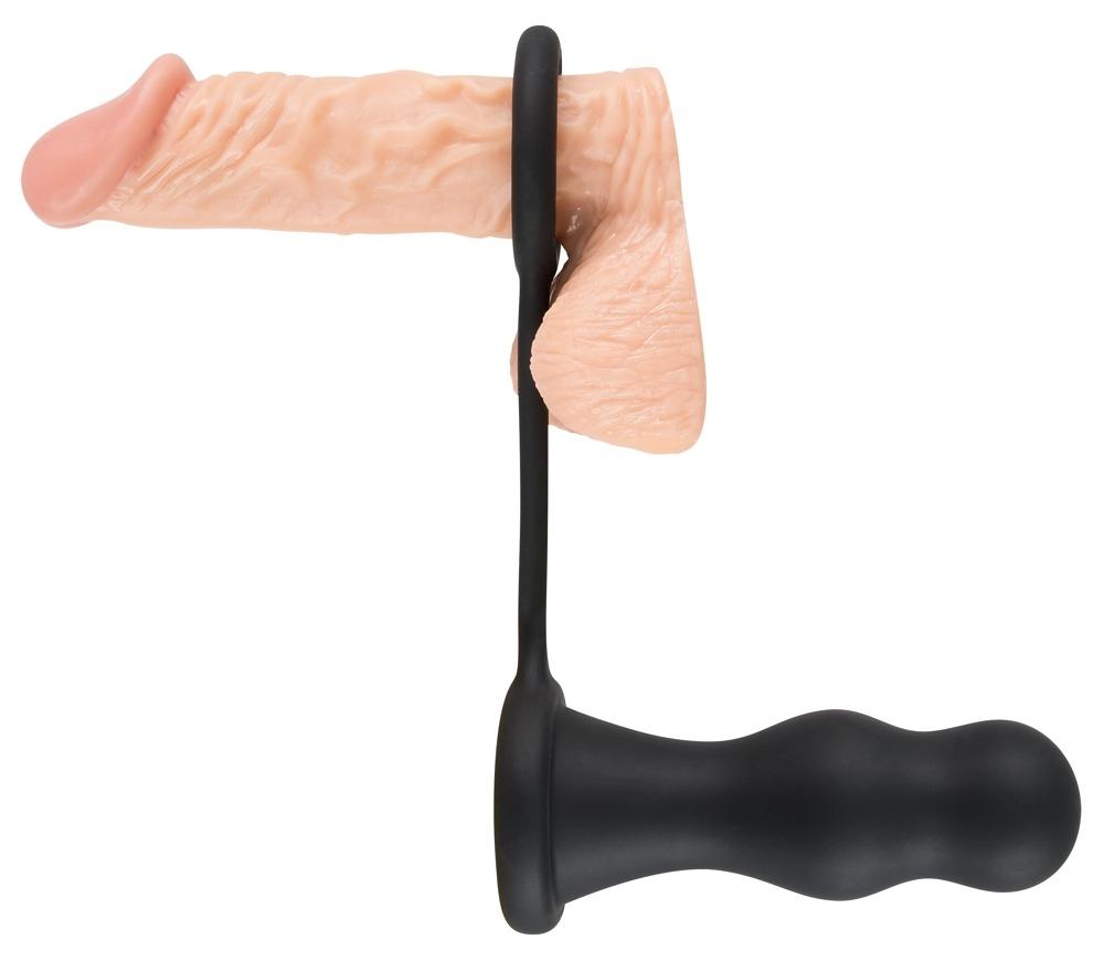 Rebel Anal Training Set Dildo & Cockring, 17,5 cm, Black