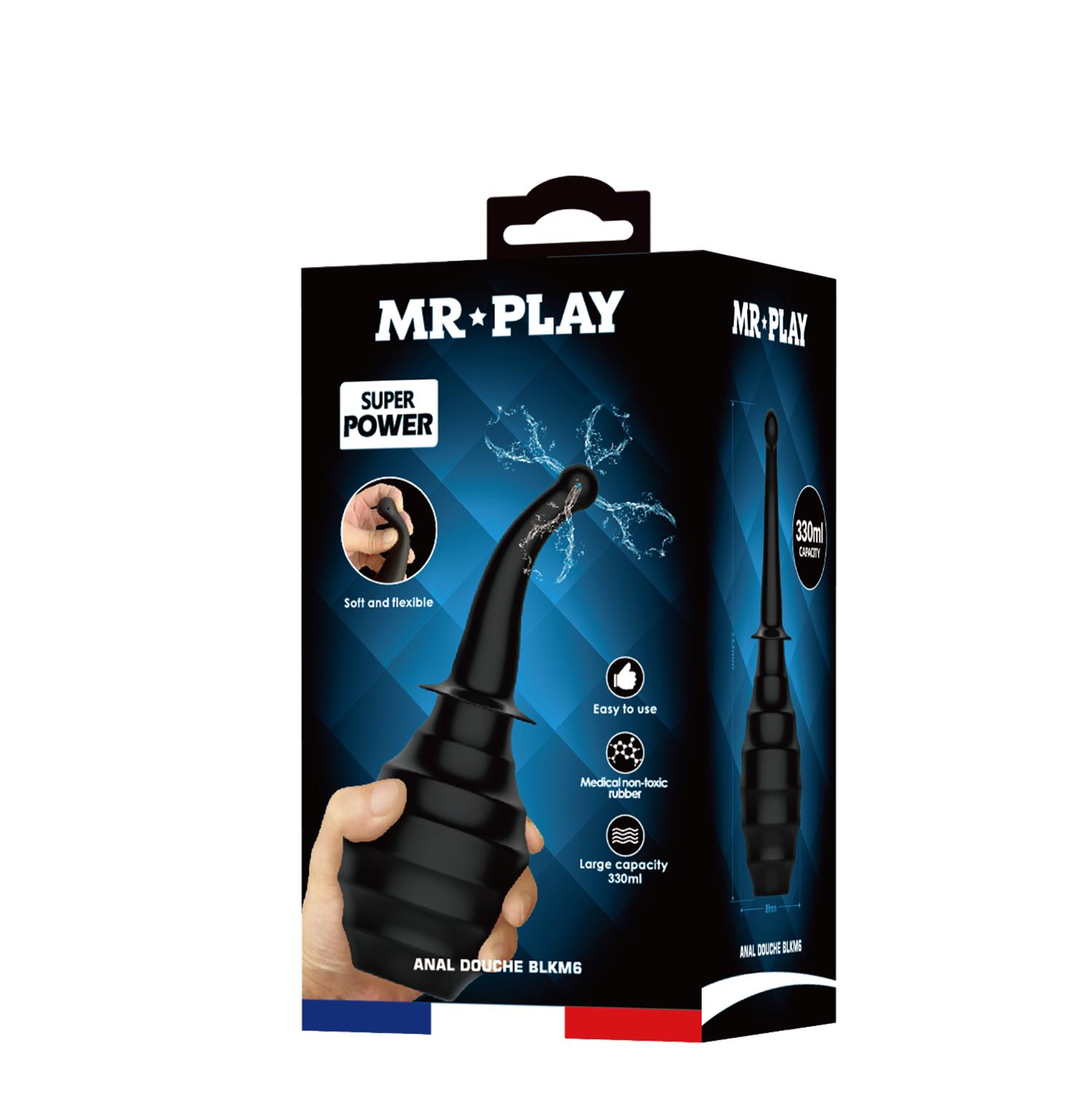 MR PLAY - Anal Douche, Anal Douche Enema Cleaner'the nozzle length: 108mm'capacity: 330ml, Color: blue&White  89-232